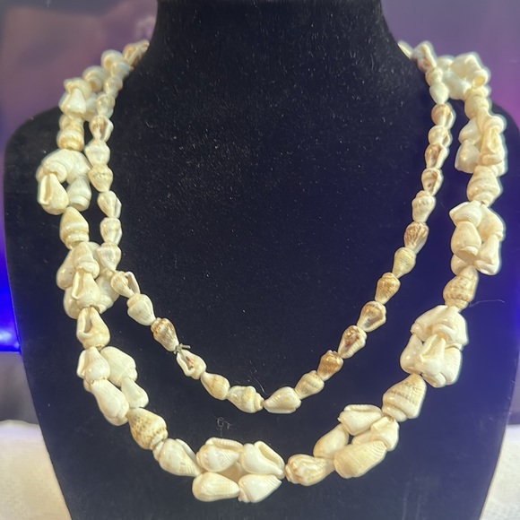 Seashell Lei Tropical Tiki Luau Boho Beach Long 34” Single Strand Long Neckl… - Picture 8 of 11